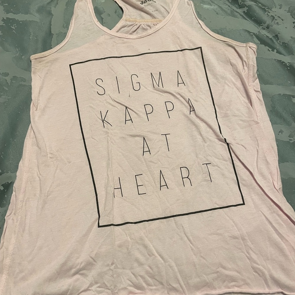 Pink Sigma Kappa Tank Top Racer Back